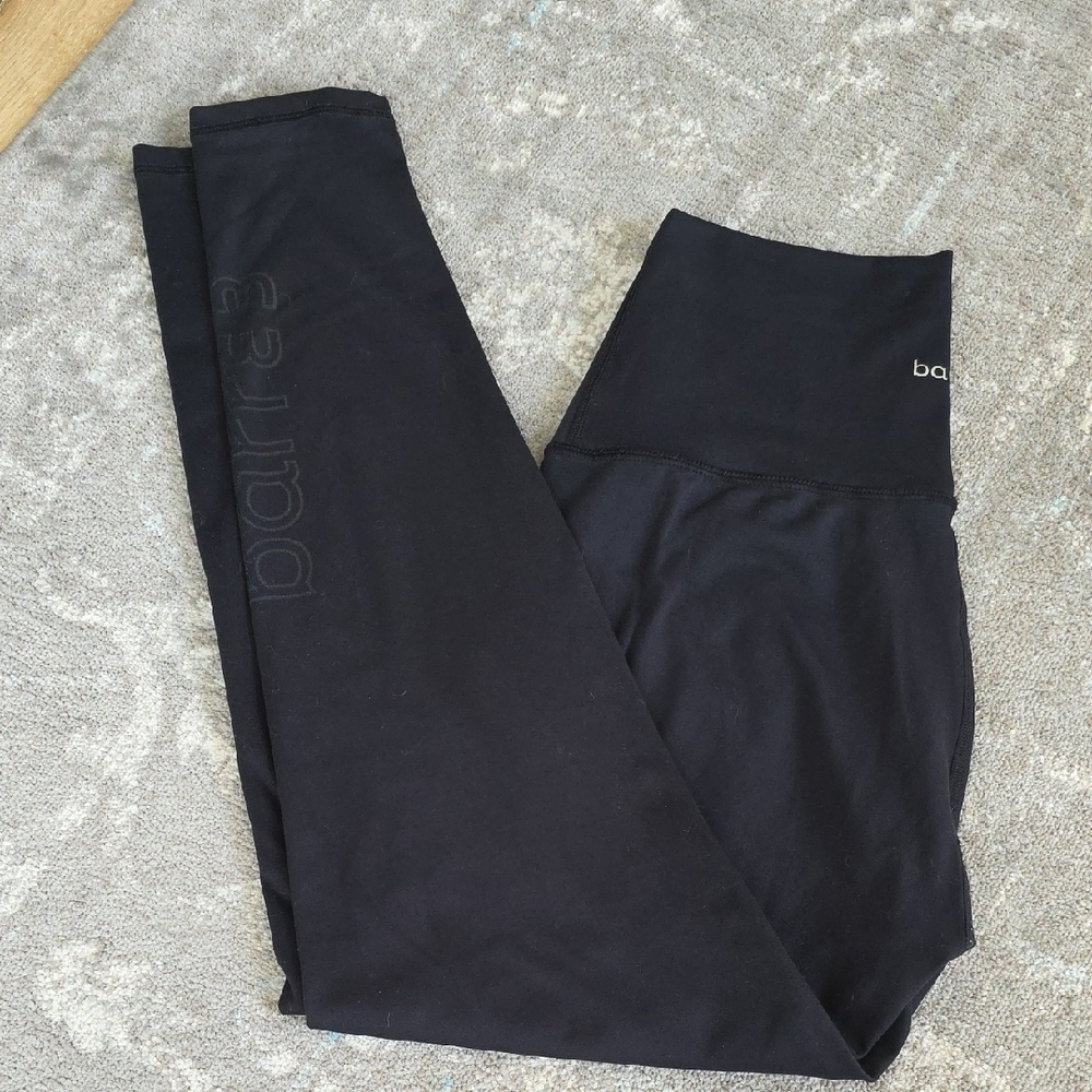 Barre3 Women's Black High-Waisted Leggings Midi 7/8 Length